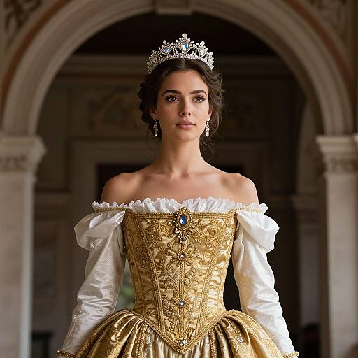 Regal Woman in Ornate Archway