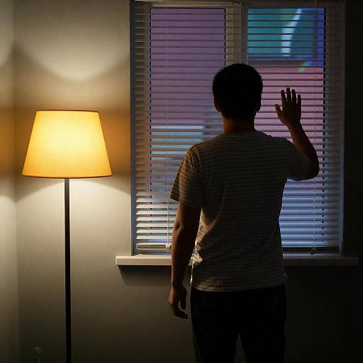 Man in Dimly Lit Room by Window