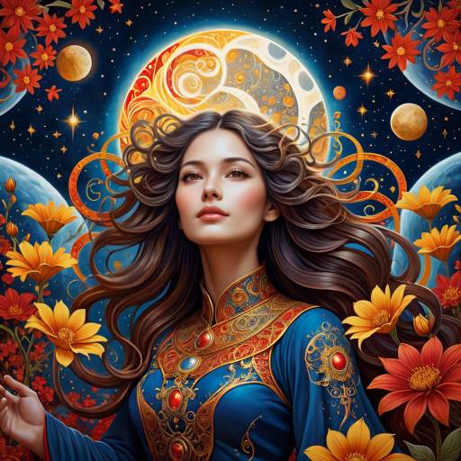 Fantasy Woman with Cosmic Background