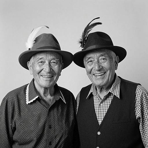 Charming Elderly Couple in Black and White