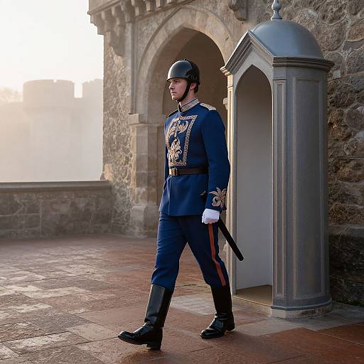 Dawn Patrol in Castle Courtyard
