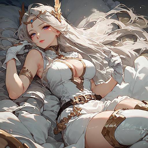 Anime Character with White Tunic and Circlet