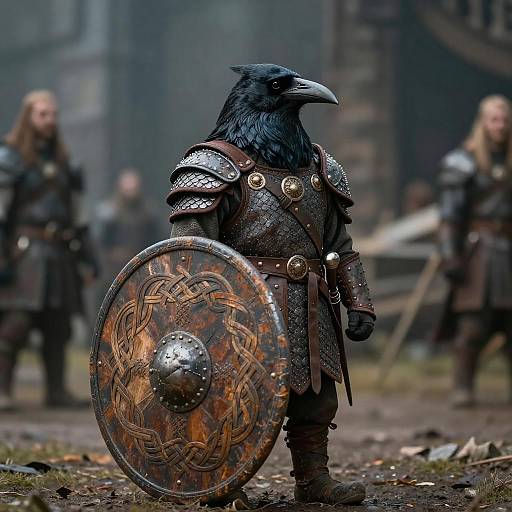 Epic Cinematic Viking Raven Warrior Portrait