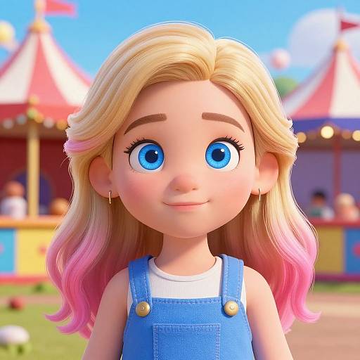 3D Cinematic Portrait at Colorful Carnival