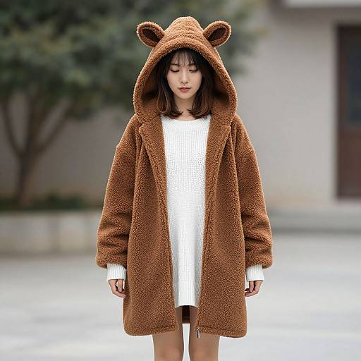 Cozy Woman in Fawn Costume