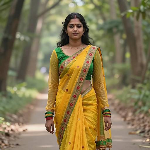 Serene Indian Woman in Nature