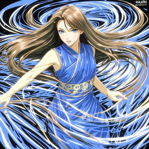 Illustration of Mouri ran, meitantei conan in the style of Hajin