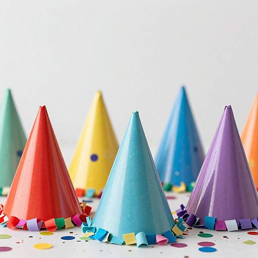 Vibrant Birthday Caps and Confetti
