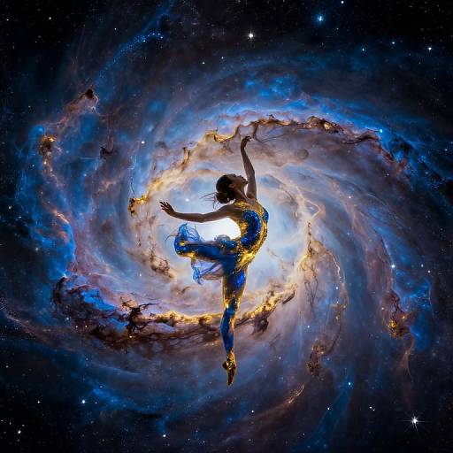Celestial Dancer in Cosmic Nebula