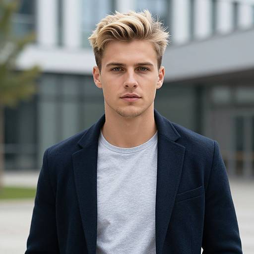 Charming Blonde-Tipped European Man