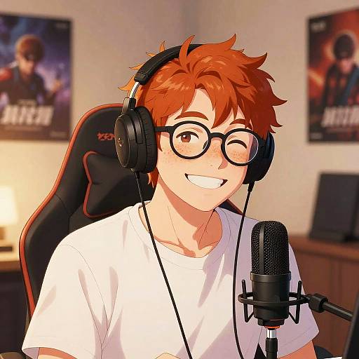 Charismatic Ginger Twitch Streamer Portrait