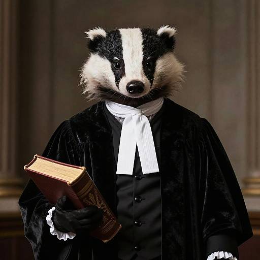 Anthropomorphic Badger President Portrait