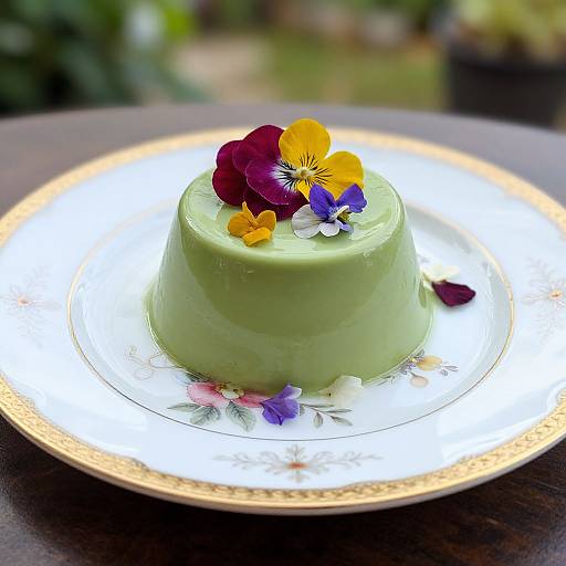 Elegant Green Matcha Panna Cotta