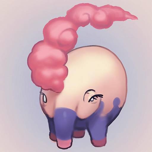 Illustration of Musharna, pokemon in the style of Chanta (ayatakaoisii)