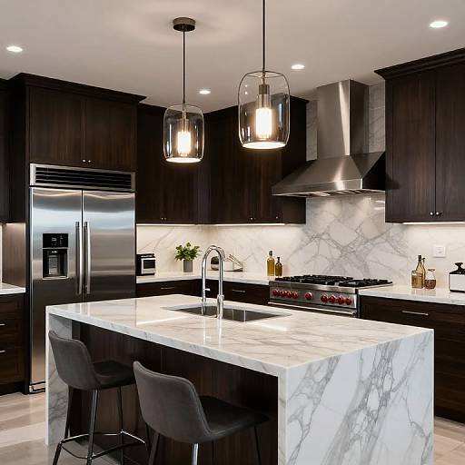 Luxury Modern Kitchen with Marble Island