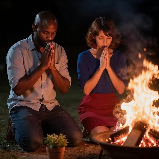 Nighttime Prayer by the Fire Pit