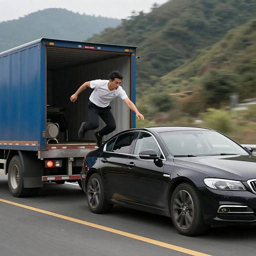 High-Speed Mountain Road Truck Takedown