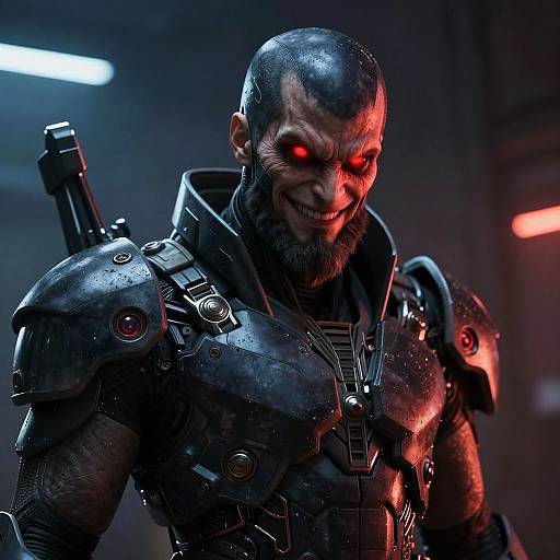 Futuristic Villain in High-Tech Armor