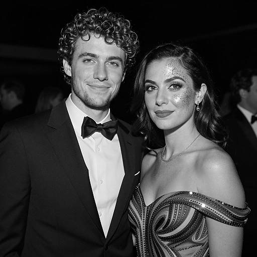 Elegant Couple in Timeless Black and White