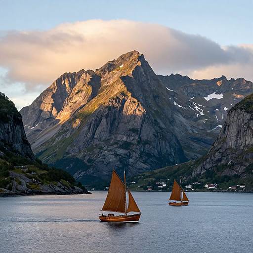 Majestic Fjord with Sailing Ships