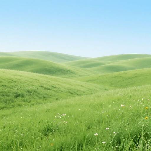 Minimalist Green Hills Calming Wallpaper