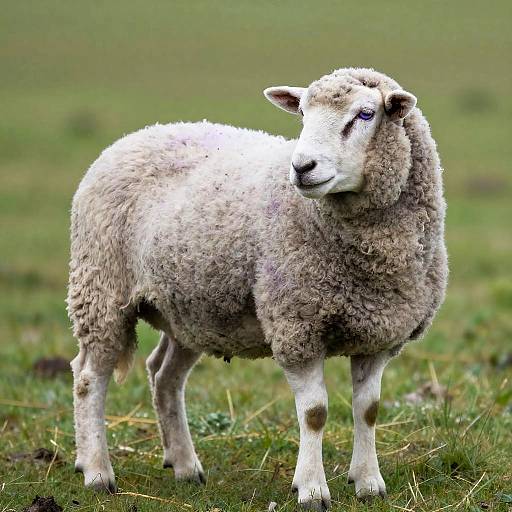 Realistic Sheep with Lilac Fleece