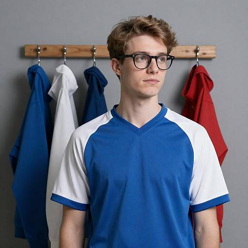 Young Man in Sports Jersey Portrait