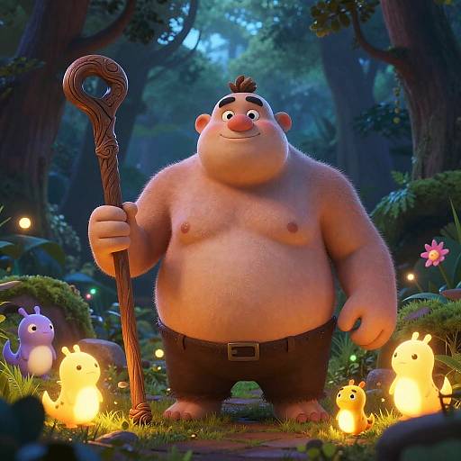 Giant Friendly Ranger in Magical Forest