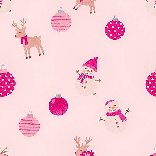 Preppy Pink Christmas Wallpaper Design