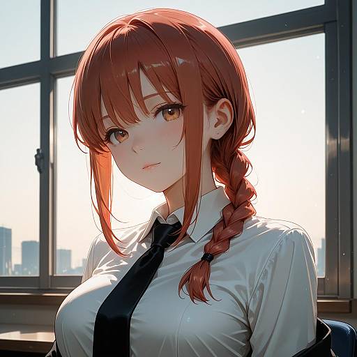 Makima Office Portrait — Anime Style