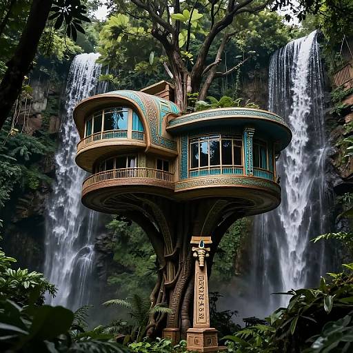 Futuristic Egyptian Art Nouveau Treehouse