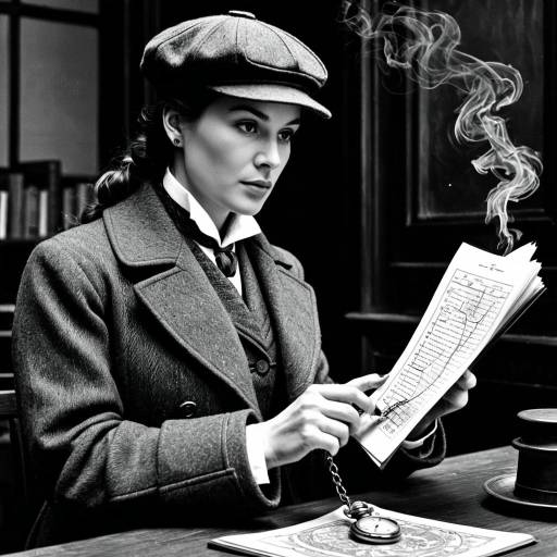 Victorian Detective Reading with Smoking Papers