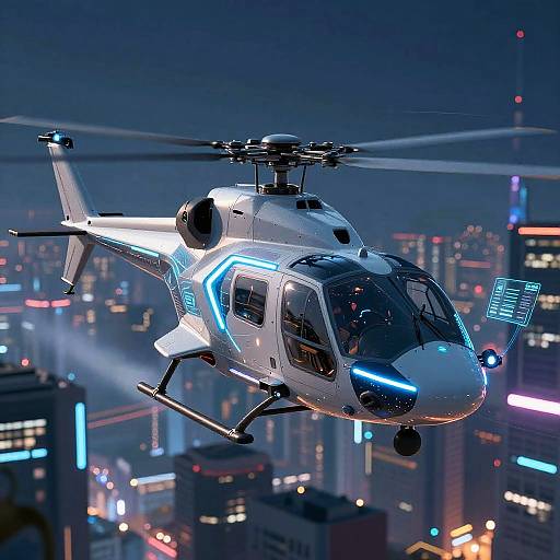 Futuristic Cyberpunk Helicopter Concept
