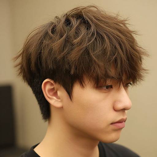 Fluffy Fringe Low Taper Hairstyle