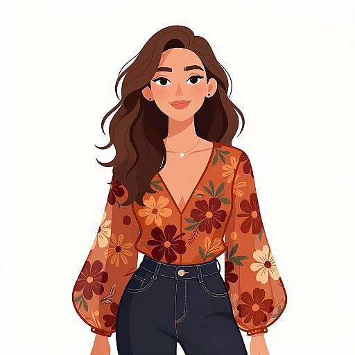 Bohemian Chic Woman Smiling Portrait