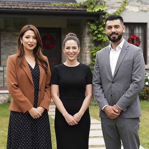 Outdoor Group Portrait with Stone House