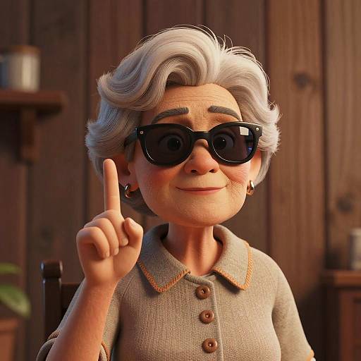 3D Cinematic 4K Elderly Woman Flipping Off