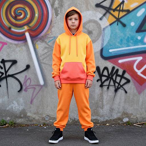 Boy in Lollipop Costume with Hoodie