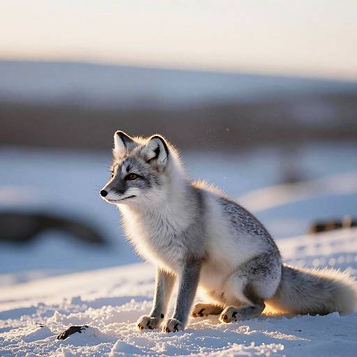 Elegant Playful Arctic Fox Portrait