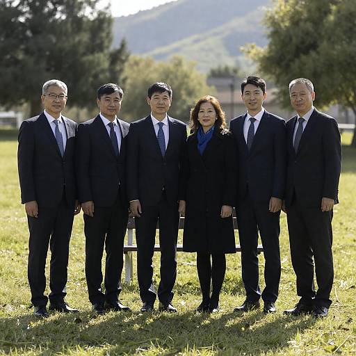Sunlit Formal Group Portrait Outdoors