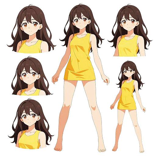 Dynamic Anime Girl Template Pose