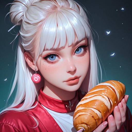 Photorealistic Chicken and Croissant Display Photorealistic Chicken and Croissant Display