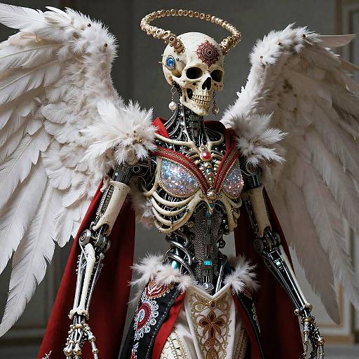 Biomechanical Death Angel in Art Nouveau Armor