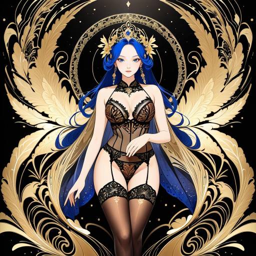 Luminous Beauty in Intricate Lingerie