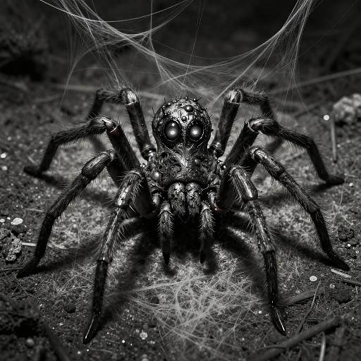 Haunting Void Spider in Black-and-White