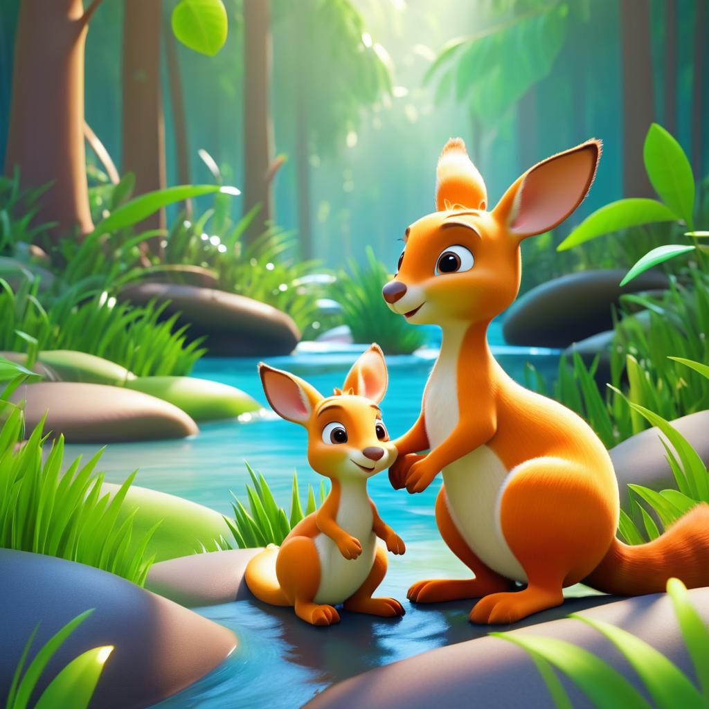 Heartwarming Pixar Animation of Kangaroo and Joey