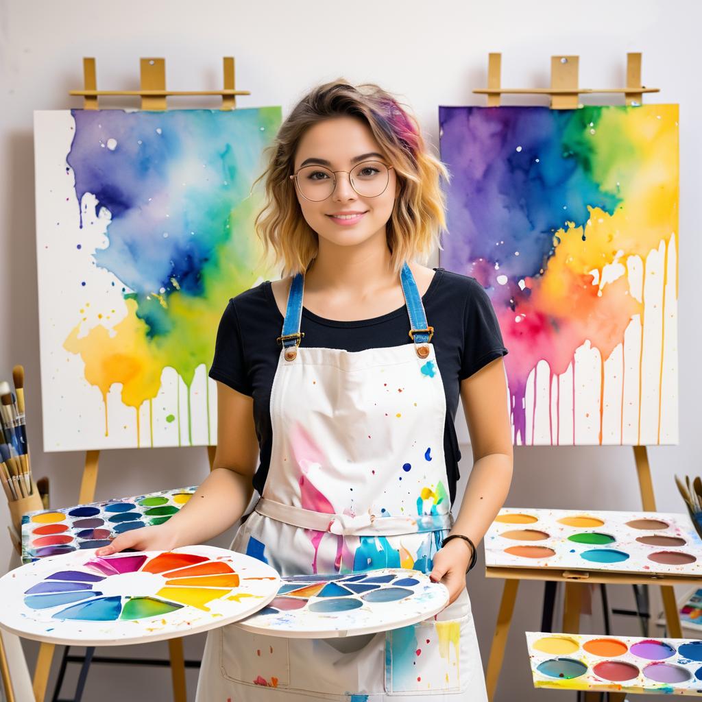 Vibrant Art Studio with Young Artist