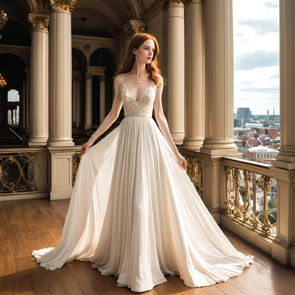 Regal Woman in Elegant Opera Gown