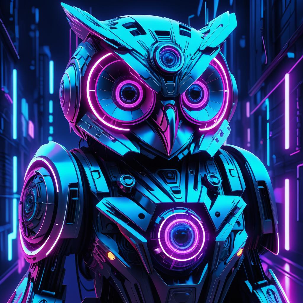 Cyberpunk Owl: A Neon Masterpiece