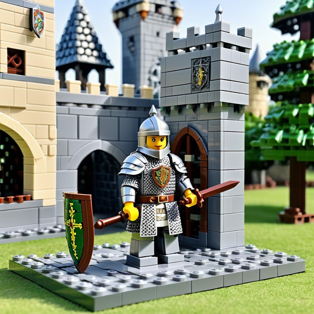 Humorous Medieval LEGO Knight Scene